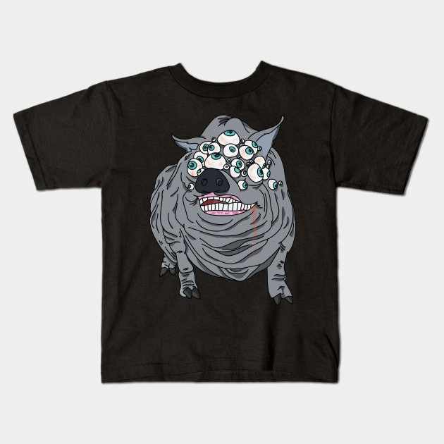 Bloodborne maneater boar Kids T-Shirt by DigitalCleo